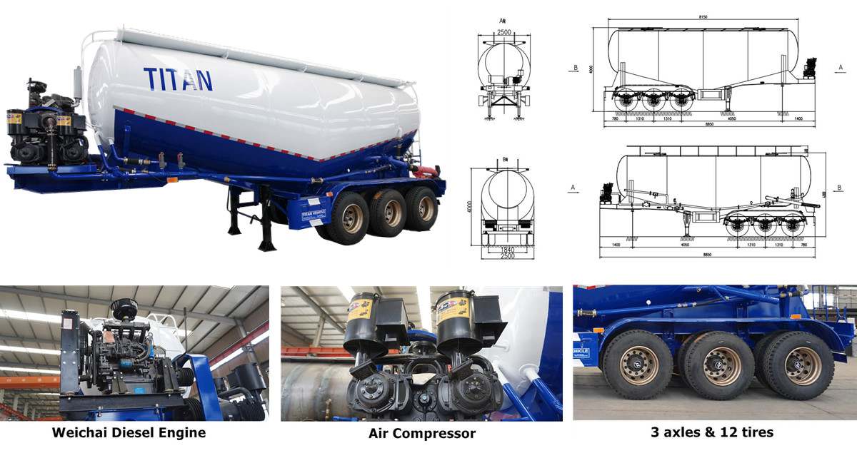 Bulk Cement Powder Tanker Truck for Sale in Zambia