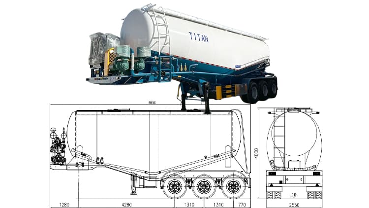 Tri Axle Cement Tanker Trailer Price in Guam