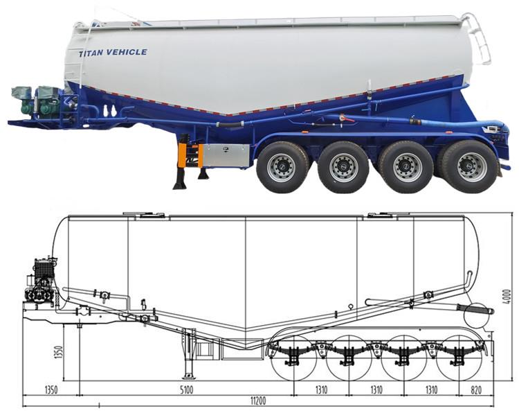 4 Axle Bulk Cement Tanker Truck Trailer for Sale in Guyana